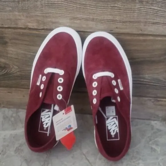 New Vans Authentic Suede Red Waterproof Sneakers