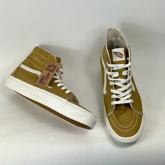 New Vans eco therapy tan white Khaki sk8 hi top athletic sneakers men’s size 12