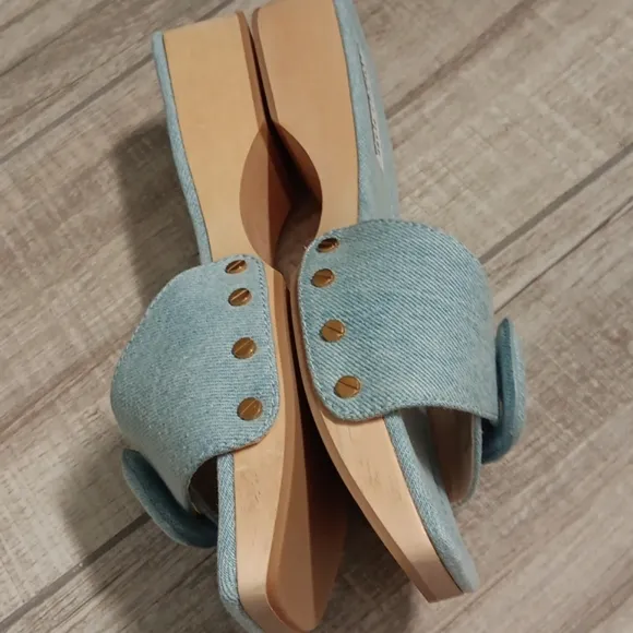 NEW! VERONICA BEARD..DAVINA DENIM CLOG/SLIDES..