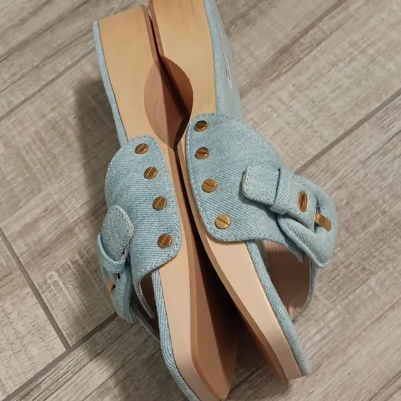 NEW! VERONICA BEARD..DAVINA DENIM CLOG/SLIDES..