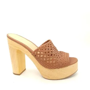 NEW Veronica Beard Guadalupe Clog Sandals Womens 8.5 Brown Contemporary Designer