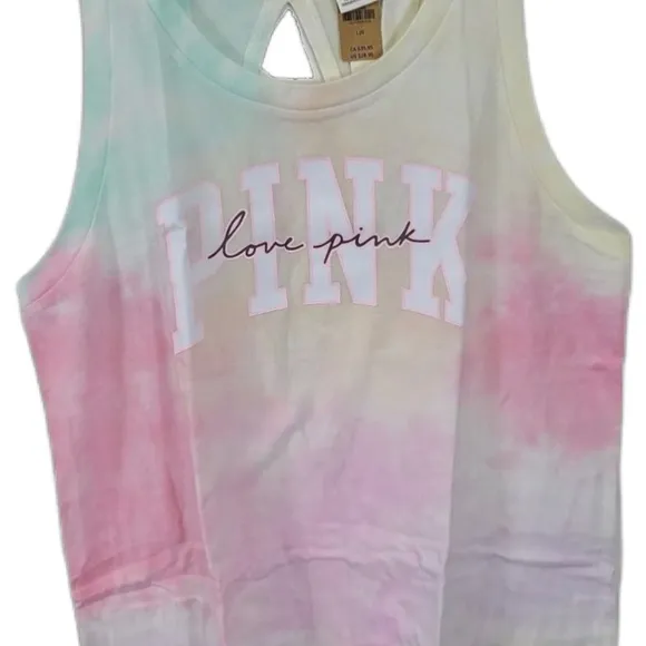 New Victoria’s Secret pink Slit back tank &amp; campus shorts Freya tie dye