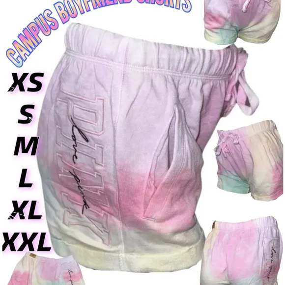 New Victoria’s Secret pink Slit back tank &amp; campus shorts Freya tie dye