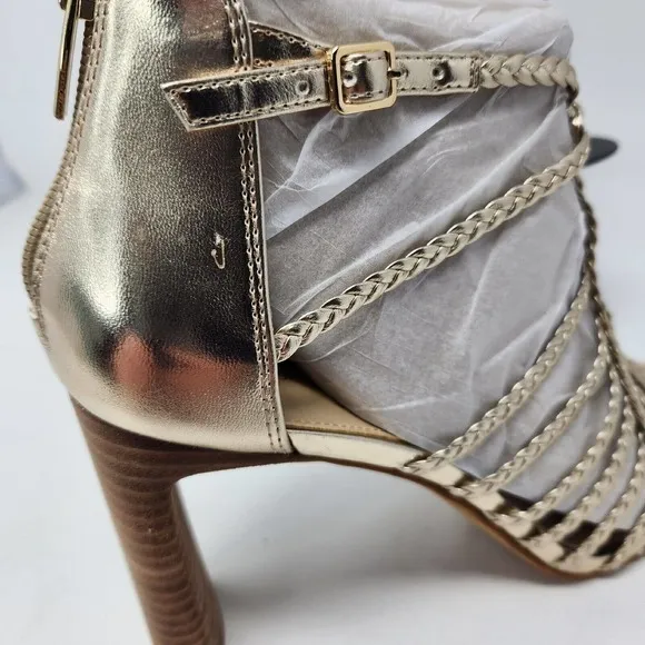 New Vince Camuto Womens Egyptian Gold Leather Heeled Ariah Sandals Size 11