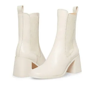 New w/Box Steve Madden Argent Leather Pull-On Chelsea Block Heel Boots Size 11