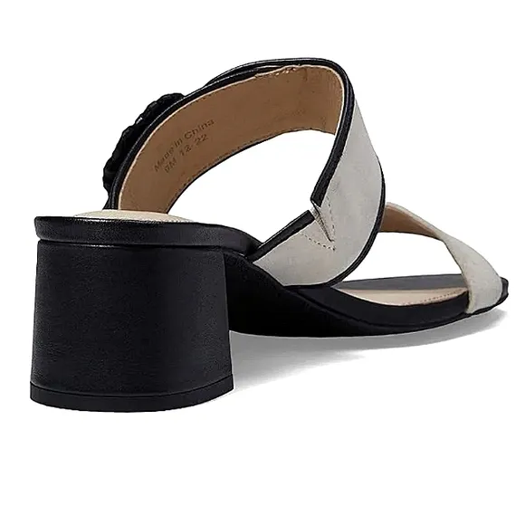 New w/o Box Jack Rogers Callie Genuine Leather Block Heel Buckle Slides Size 6