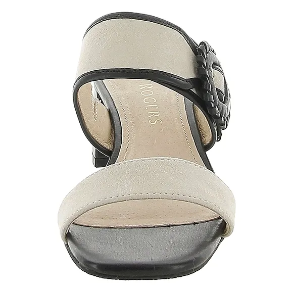 New w/o Box Jack Rogers Callie Genuine Leather Block Heel Buckle Slides Size 6