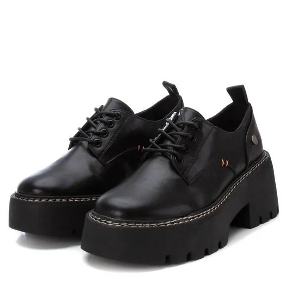 NEW XTI women's heeled lace-up loafers in black