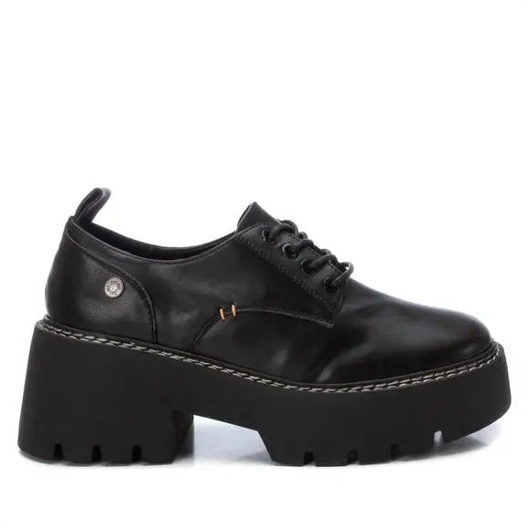 NEW XTI women's heeled lace-up loafers in black
