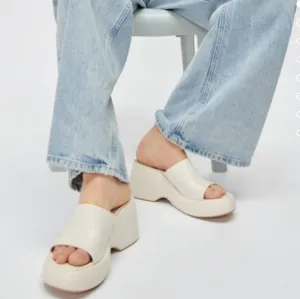 NEW Zara Y2K Chunky Wedge Platform Sandals Cream Size 36 EU/6 US