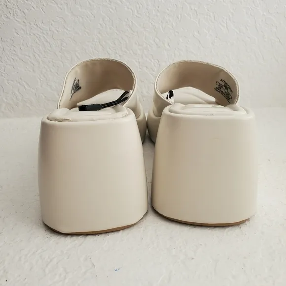 NEW Zara Y2K Chunky Wedge Platform Sandals Cream Size 36 EU/6 US