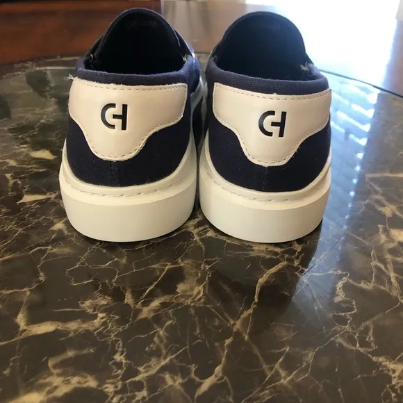 NEW⭐️COLE HAAN GRAND360 Canvas/Leather Navy‎ Loafers cushioning lightweight 8.5