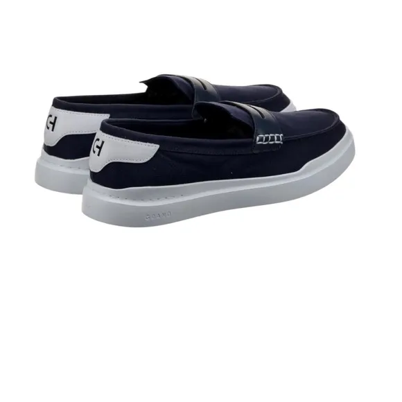 NEW⭐️COLE HAAN GRAND360 Canvas/Leather Navy‎ Loafers cushioning lightweight 8.5