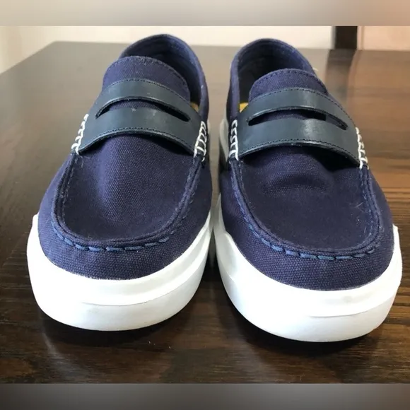 NEW⭐️COLE HAAN GRAND360 Canvas/Leather Navy‎ Loafers cushioning lightweight 8.5