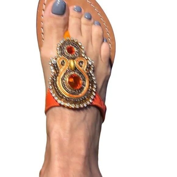 New Mystique bejeweled sandals thongs