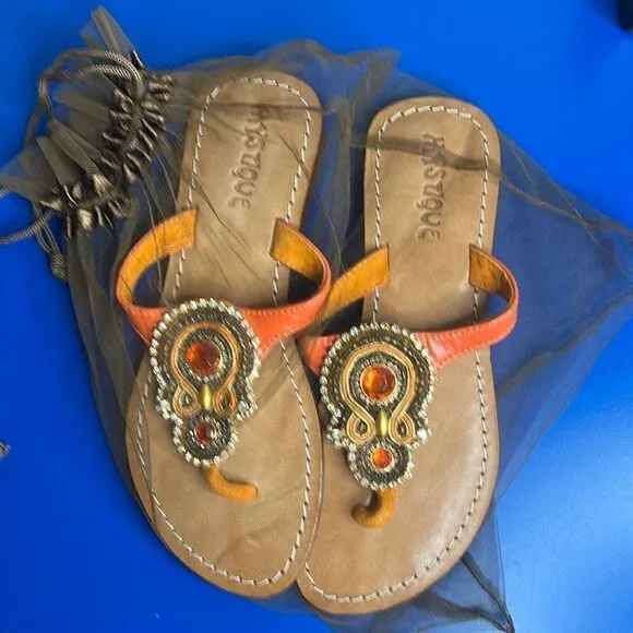 New Mystique bejeweled sandals thongs