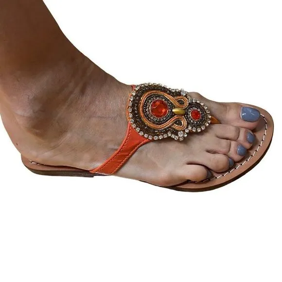 New Mystique bejeweled sandals thongs