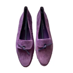Newport News Loafers Suede Leather Violet Purple 8.5 B Flats Shoes Slip On