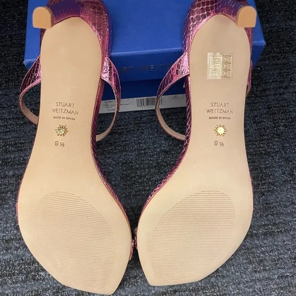 ⭐️New⭐️Stuart Weitzman Pink Metallic Aleena Sandals