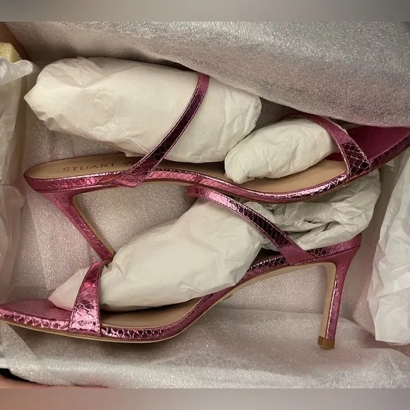 ⭐️New⭐️Stuart Weitzman Pink Metallic Aleena Sandals