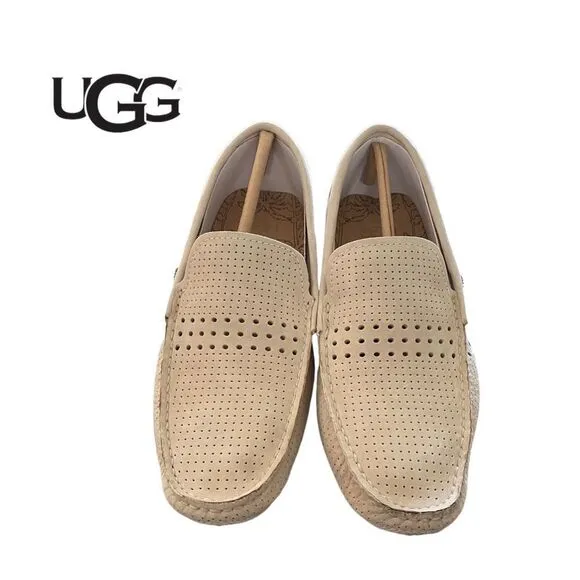 NEW UGG Men's Bel Air Venetian Perf Leather Slip On Moc Driving Loafers 7