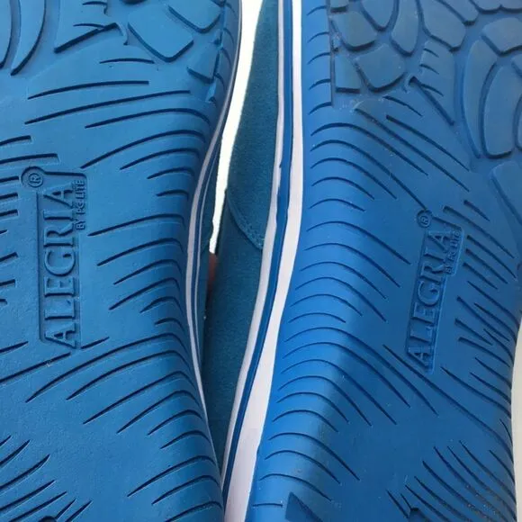 NIB Alegria Aaron Blue Suede Slip On Shoes - Size 43 EU 9.5 US (W US 13)