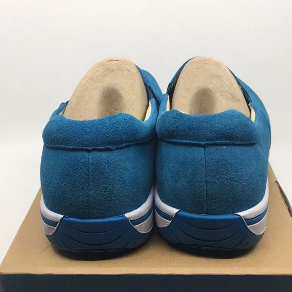 NIB Alegria Aaron Blue Suede Slip On Shoes - Size 43 EU 9.5 US (W US 13)
