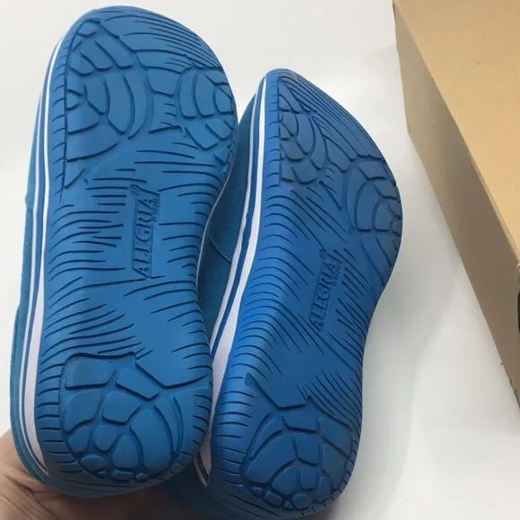 NIB Alegria Aaron Blue Suede Slip On Shoes - Size 43 EU 9.5 US (W US 13)