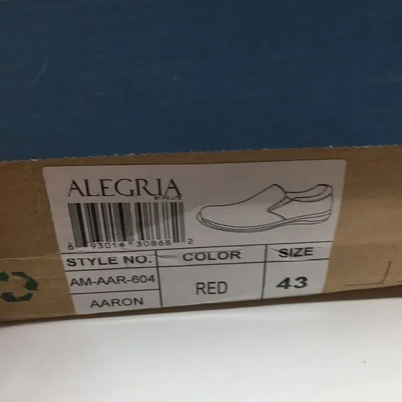 NIB Alegria Aaron Dark Res Suede Slip On Shoes - Size 43 EU 9.5 US (W US 13)