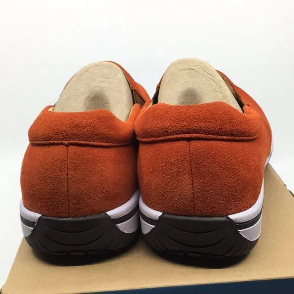 NIB Alegria Aaron Orange Suede Slip On Shoes - Size 43 EU 9.5 US (W US 13)
