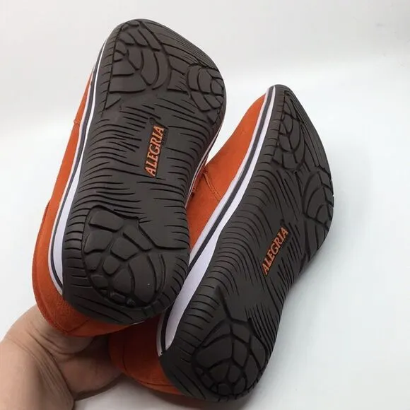 NIB Alegria Aaron Orange Suede Slip On Shoes - Size 43 EU 9.5 US (W US 13)
