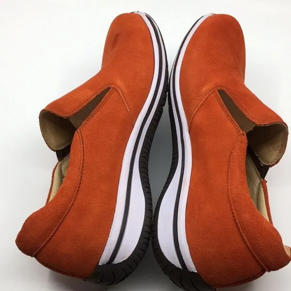 NIB Alegria Aaron Orange Suede Slip On Shoes - Size 43 EU 9.5 US (W US 13)