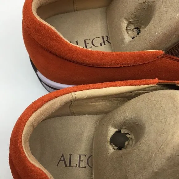NIB Alegria Aaron Orange Suede Slip On Shoes - Size 43 EU 9.5 US (W US 13)