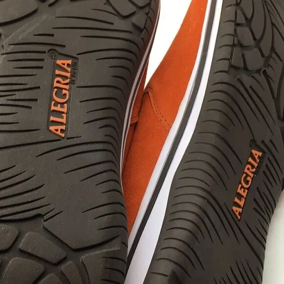 NIB Alegria Aaron Orange Suede Slip On Shoes - Size 43 EU 9.5 US (W US 13)