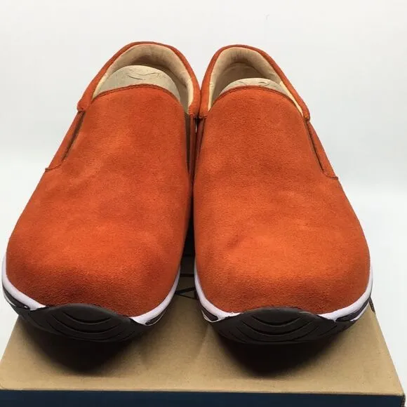 NIB Alegria Aaron Orange Suede Slip On Shoes - Size 43 EU 9.5 US (W US 13)