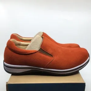 NIB Alegria Aaron Orange Suede Slip On Shoes - Size 43 EU 9.5 US (W US 13)