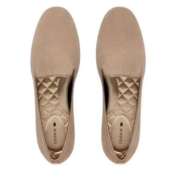 NIB Birdies The Original Starling Suede Slipper Flats in Latte - Size 8.5