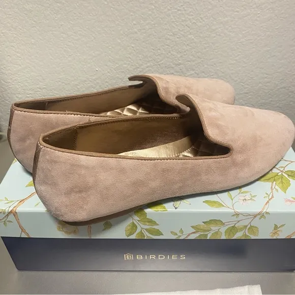NIB Birdies The Original Starling Suede Slipper Flats in Latte - Size 8.5