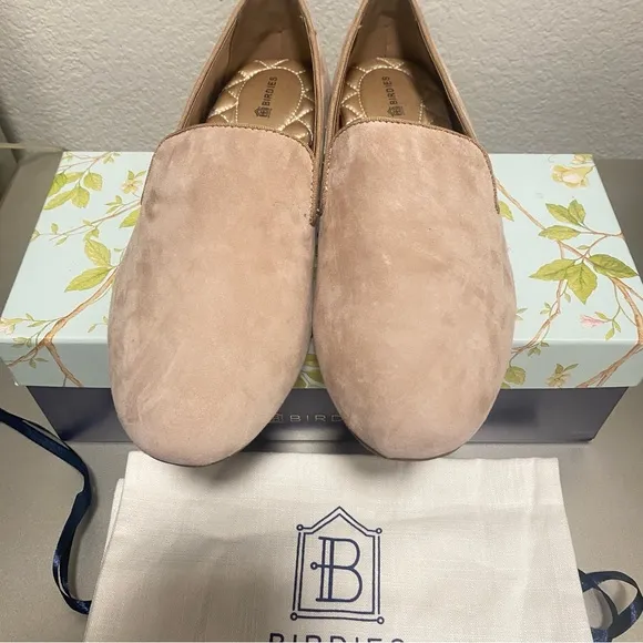 NIB Birdies The Original Starling Suede Slipper Flats in Latte - Size 8.5