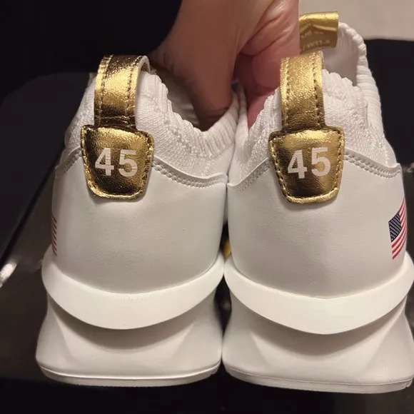 NIB Donald Trump POTUS Athletic Shoes White Sneakers Limited Edition Size 10 Men