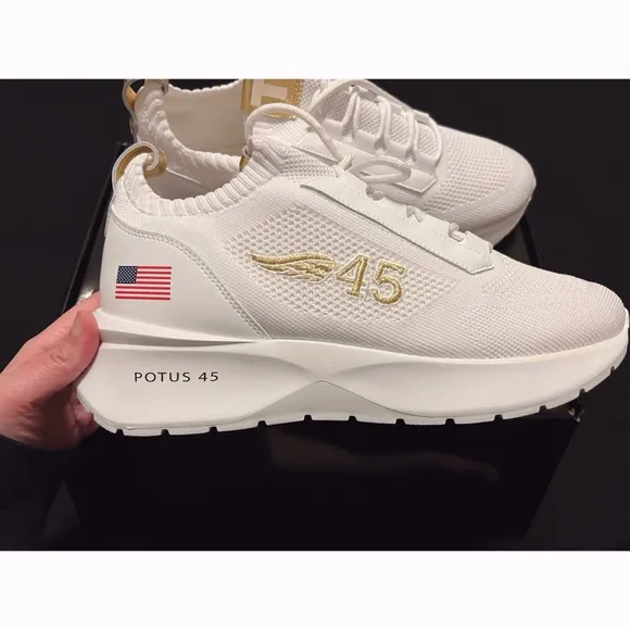 NIB Donald Trump POTUS Athletic Shoes White Sneakers Limited Edition Size 10 Men