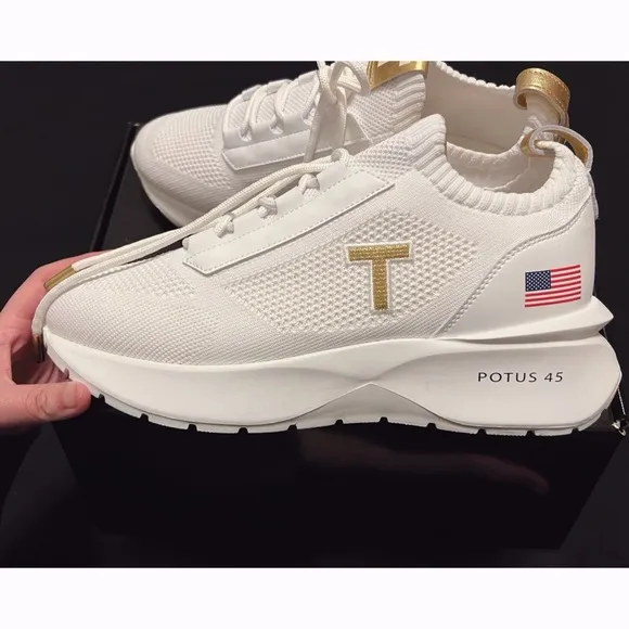 NIB Donald Trump POTUS Athletic Shoes White Sneakers Limited Edition Size 10 Men