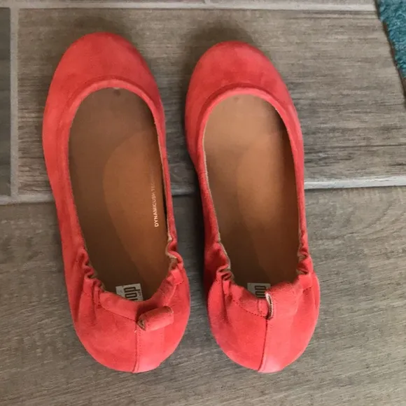 NIB Fitflop Coral Pink Allegro Suede Ballet Flat