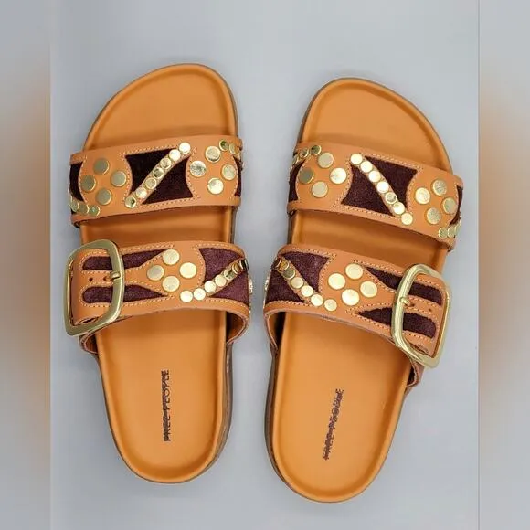 NIB Free People Revelry Studded Platform &quot;Vachetta&quot; Sandal Sizes 6, 7, 7.5