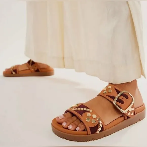 NIB Free People Revelry Studded Platform &quot;Vachetta&quot; Sandal Sizes 6, 7, 7.5