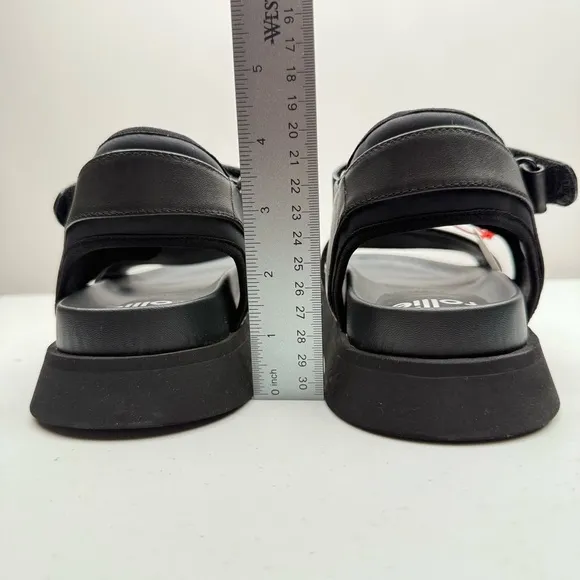NIB Rollie Nation Women’s Acme Sandal Leather Chunky Platform Sandal Black EU 36
