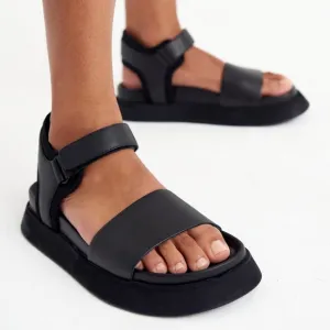 NIB Rollie Nation Women’s Acme Sandal Leather Chunky Platform Sandal Black EU 36