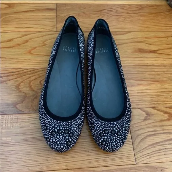 Nib Stuart Weitzman Nubead suede flats sz 7.5
