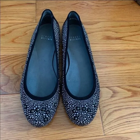 Nib Stuart Weitzman Nubead suede flats sz 7.5