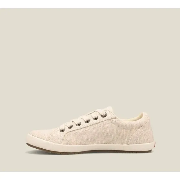 NIB Taos Star Lace Up Sneakers Natural Hemp Fabric Eco Casual Women Sz 10.5 Wide